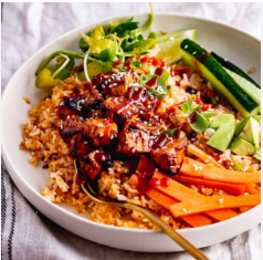 Spicy Rice Bowls with Korean Marinated Tofu